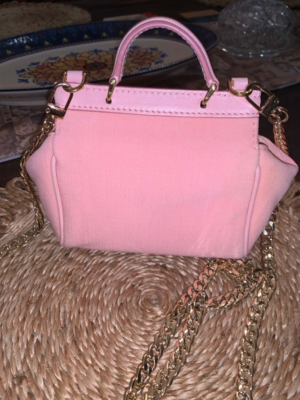Dolce & Gabbana Pink Mini Sicily Top-Handle Crossbody Bag with chain and strap - Picture 7 of 13